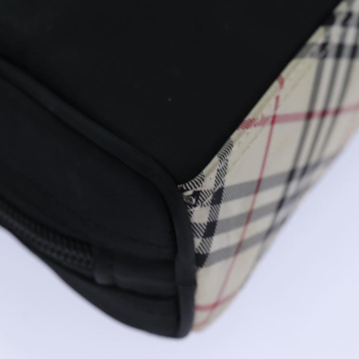 Burberry Nova Check Hand Bag Nylon Black Auth 83319
