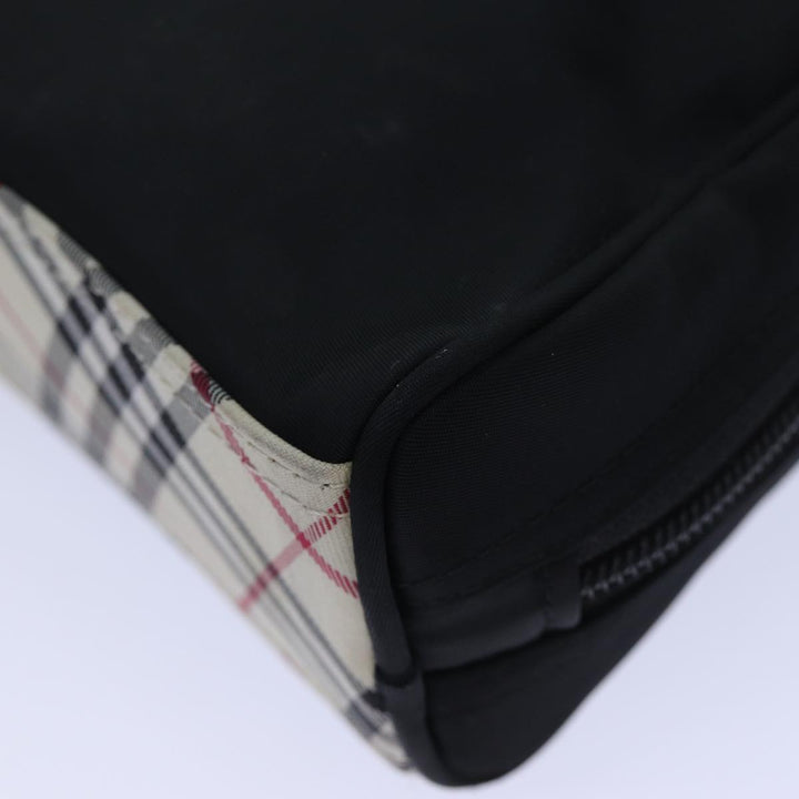 Burberry Nova Check Hand Bag Nylon Black Auth 83319