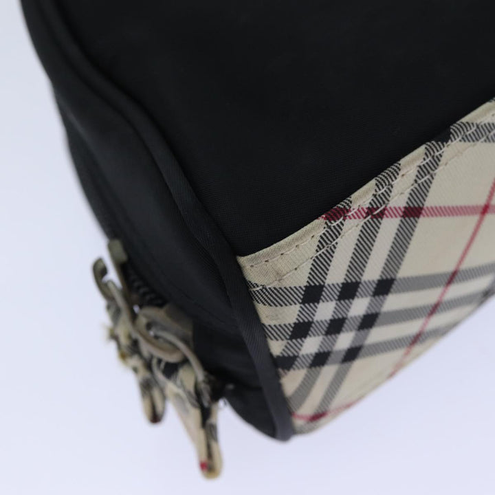 Burberry Nova Check Hand Bag Nylon Black Auth 83319