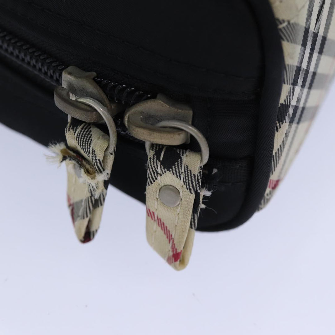 Burberry Nova Check Hand Bag Nylon Black Auth 83319