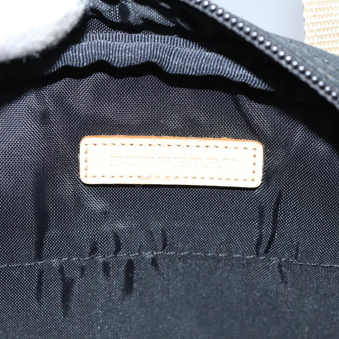 Burberry Nova Check Hand Bag Nylon Black Auth 83319