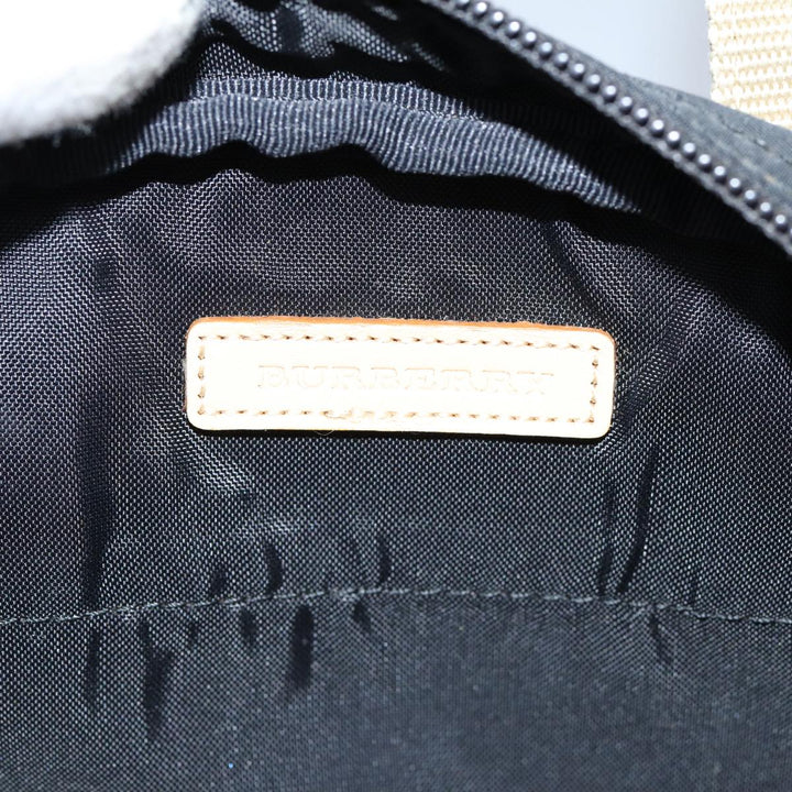 Burberry Nova Check Hand Bag Nylon Black Auth 83319