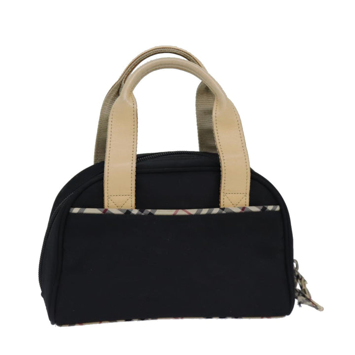 Burberry Nova Check Hand Bag Nylon Black Auth 83319