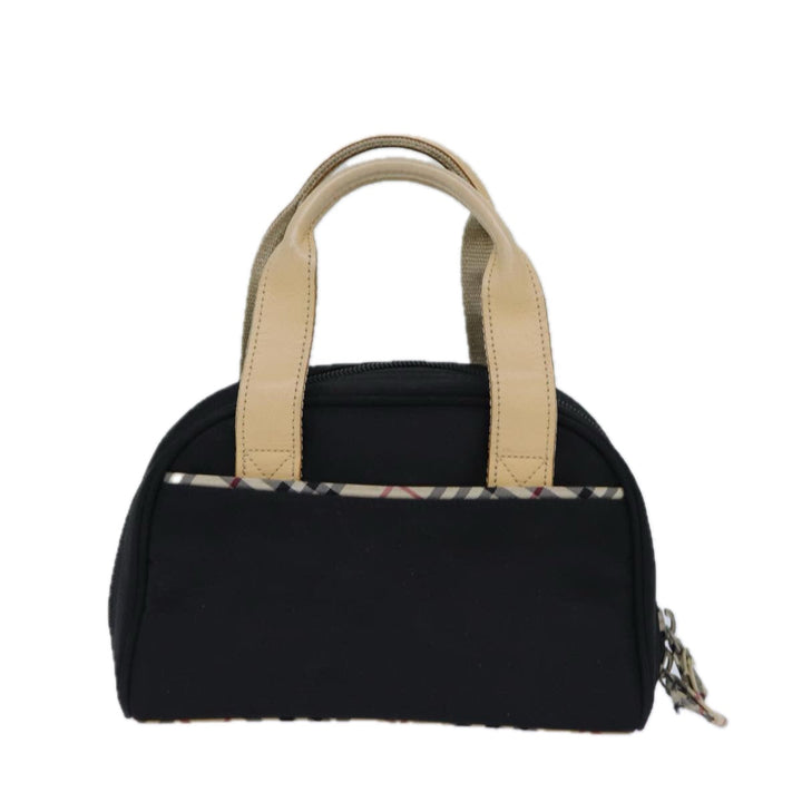 Burberry Nova Check Hand Bag Nylon Black Auth 83319