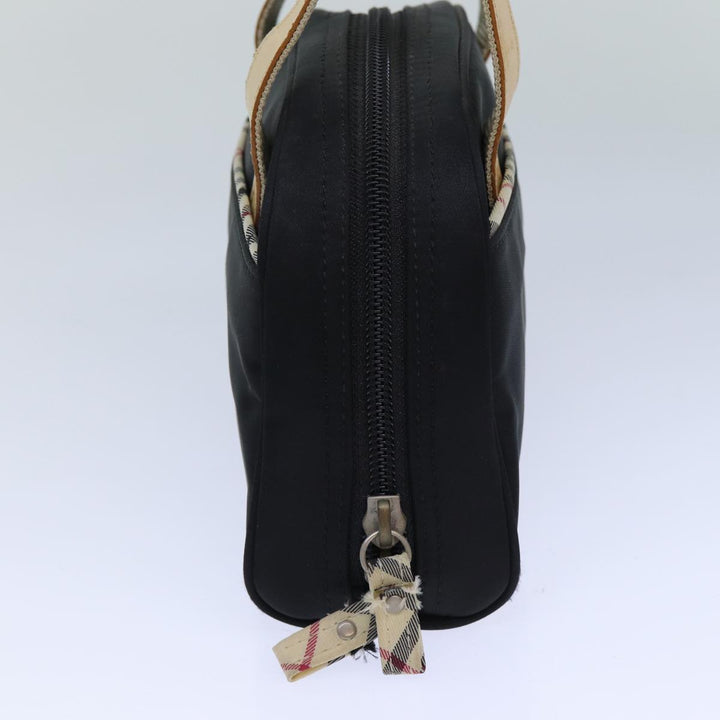 Burberry Nova Check Hand Bag Nylon Black Auth 83319