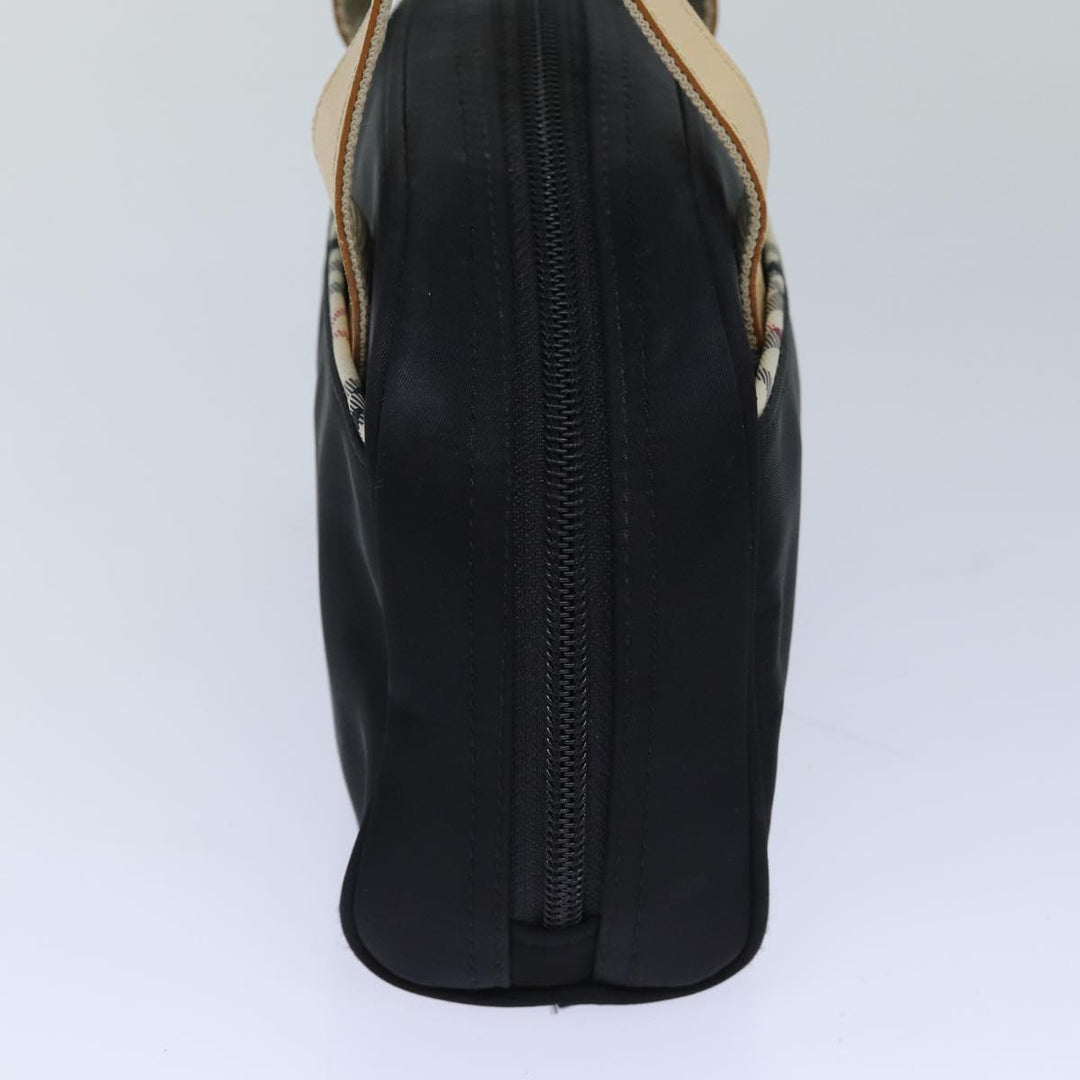 Burberry Nova Check Hand Bag Nylon Black Auth 83319