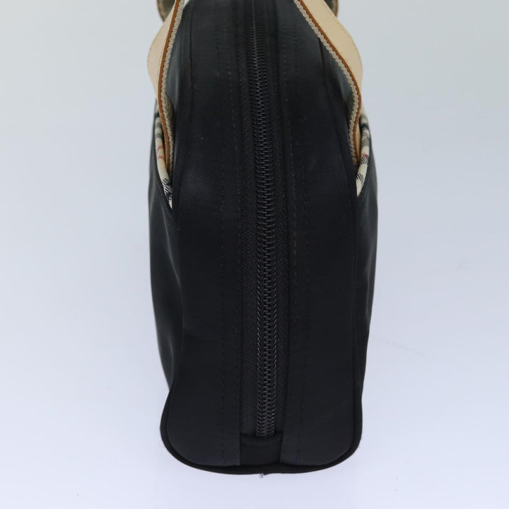 Burberry Nova Check Hand Bag Nylon Black Auth 83319