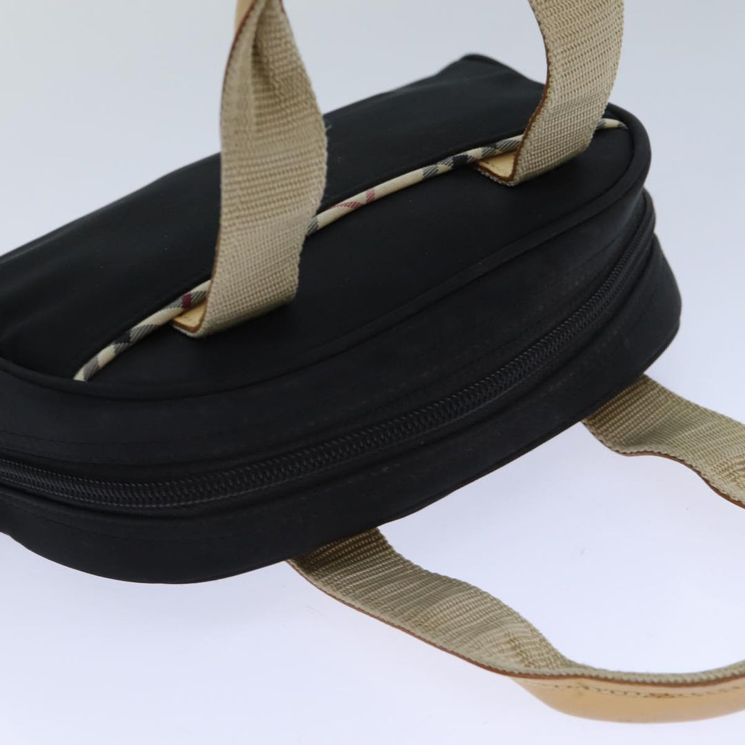 Burberry Nova Check Hand Bag Nylon Black Auth 83319