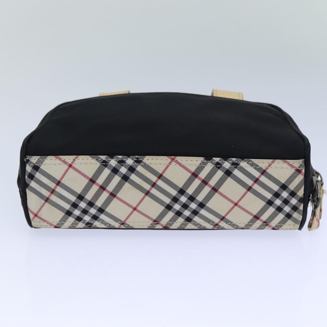 Burberry Nova Check Hand Bag Nylon Black Auth 83319