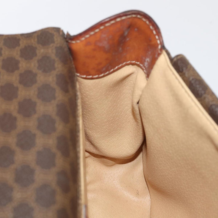 Celine Macadam Canvas Hand Bag PVC Leather Brown Auth 83326