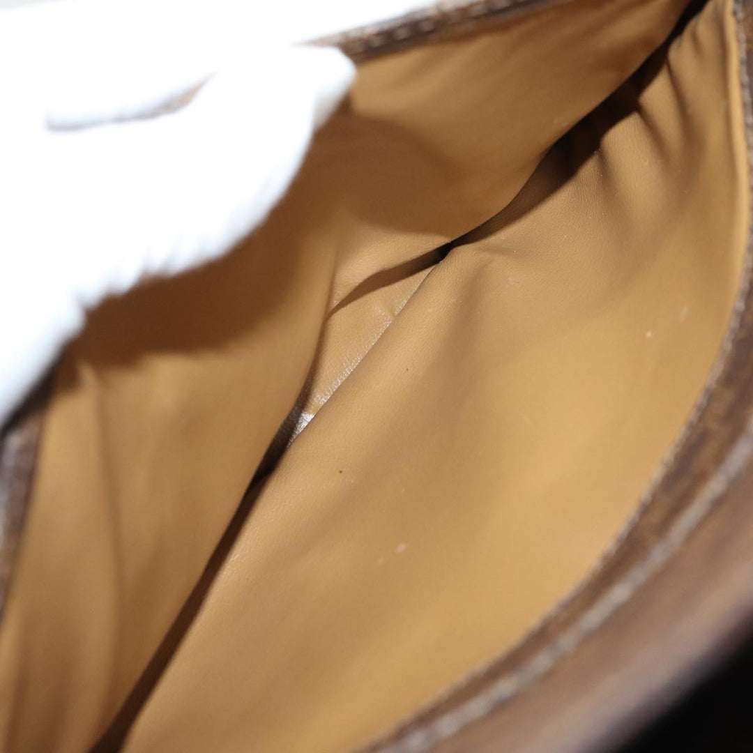 Celine Macadam Canvas Hand Bag PVC Leather Brown Auth 83326