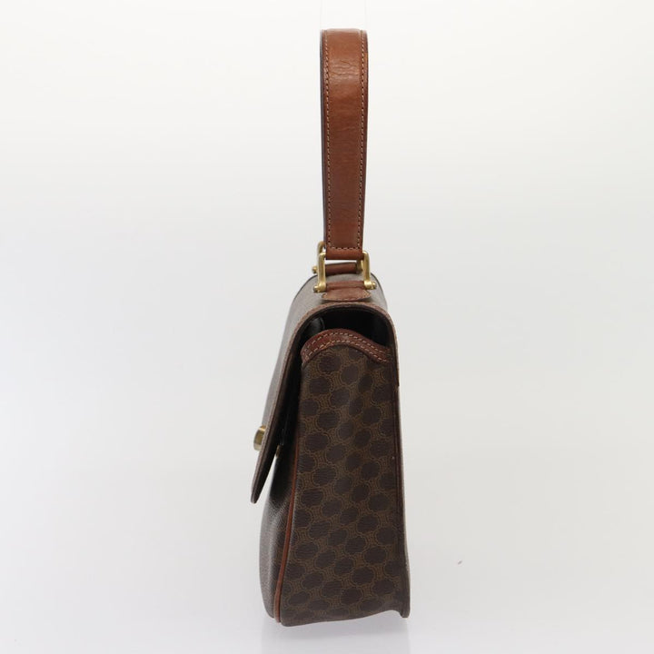 Celine Macadam Canvas Hand Bag PVC Leather Brown Auth 83326