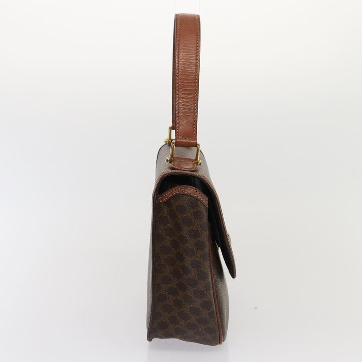 Celine Macadam Canvas Hand Bag PVC Leather Brown Auth 83326
