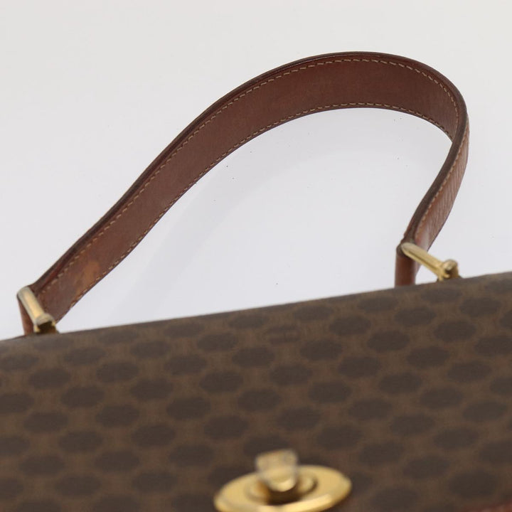 Celine Macadam Canvas Hand Bag PVC Leather Brown Auth 83326