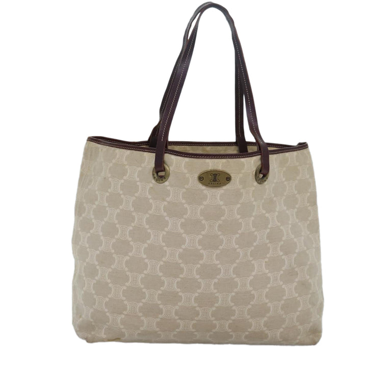 Celine Paris Macadam Canvas Tote Bag Beige Brown Auth 83330