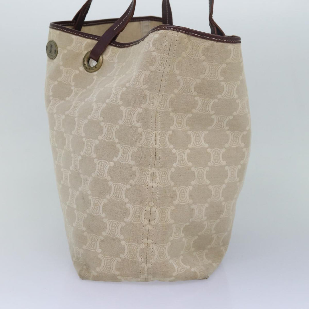 Celine Paris Macadam Canvas Tote Bag Beige Brown Auth 83330