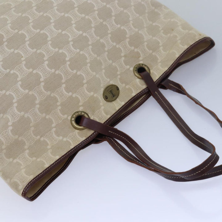 Celine Paris Macadam Canvas Tote Bag Beige Brown Auth 83330