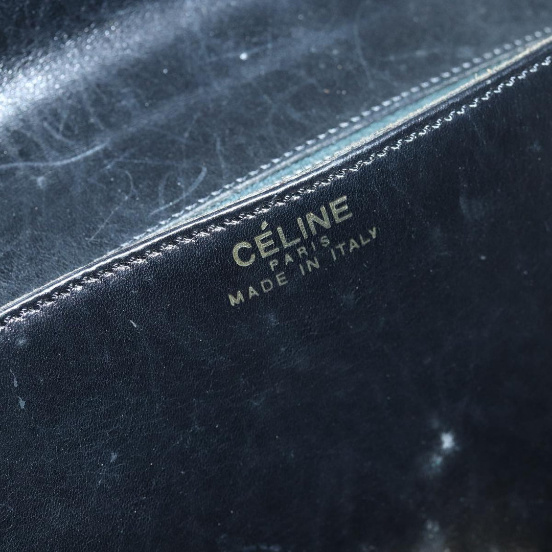 Celine Shoulder Bag Leather Black  83339