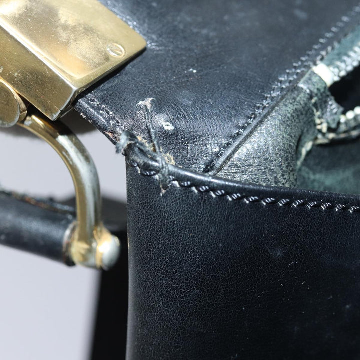 Celine Shoulder Bag Leather Black  83339