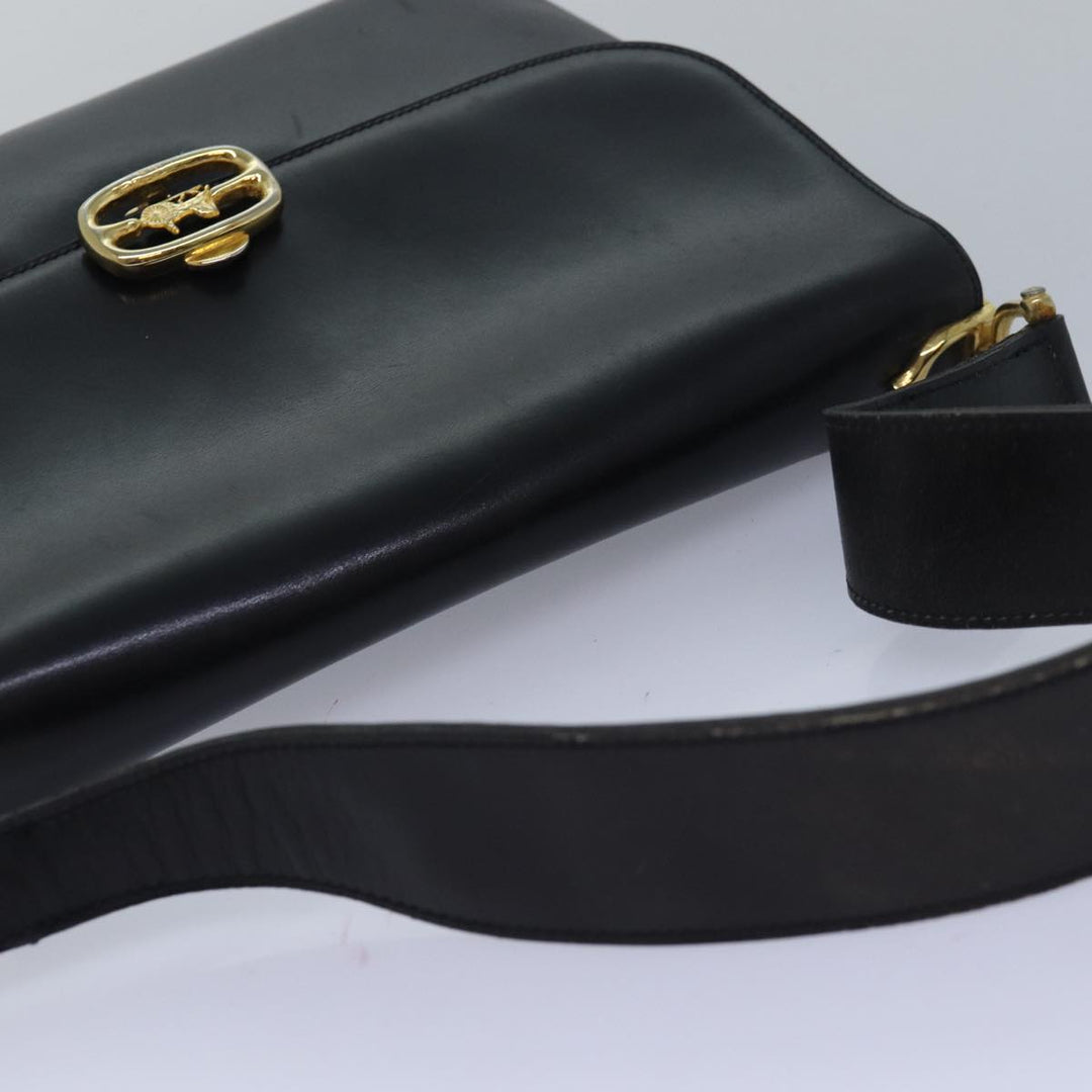 Celine Shoulder Bag Leather Black  83339