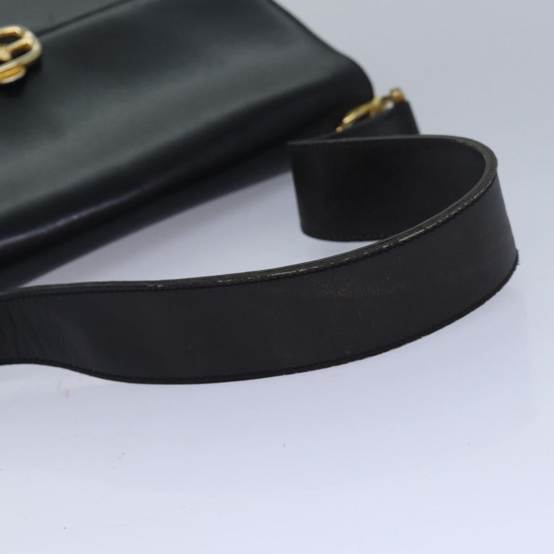 Celine Shoulder Bag Leather Black  83339