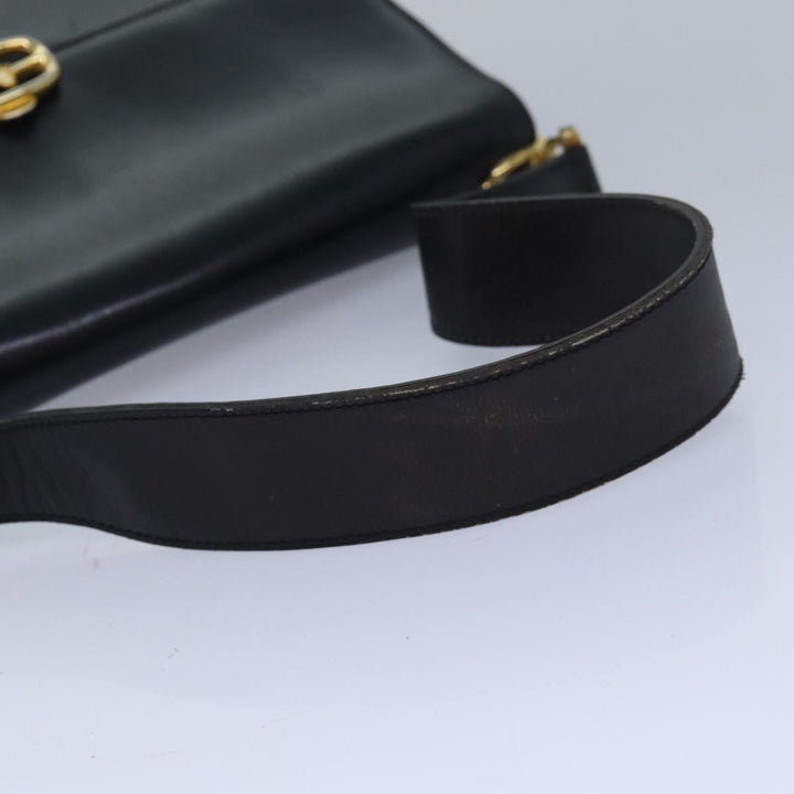 Celine Shoulder Bag Leather Black  83339