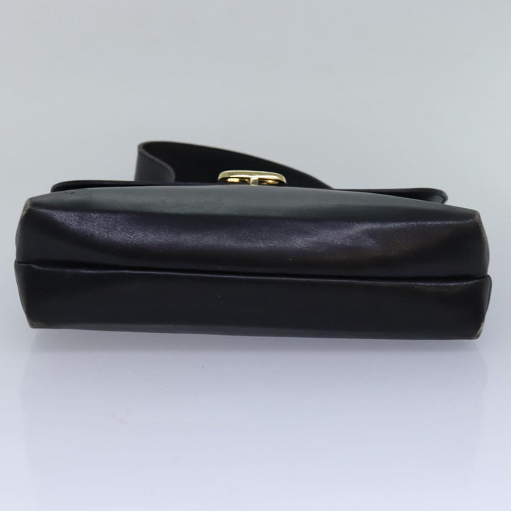 Celine Shoulder Bag Leather Black  83339