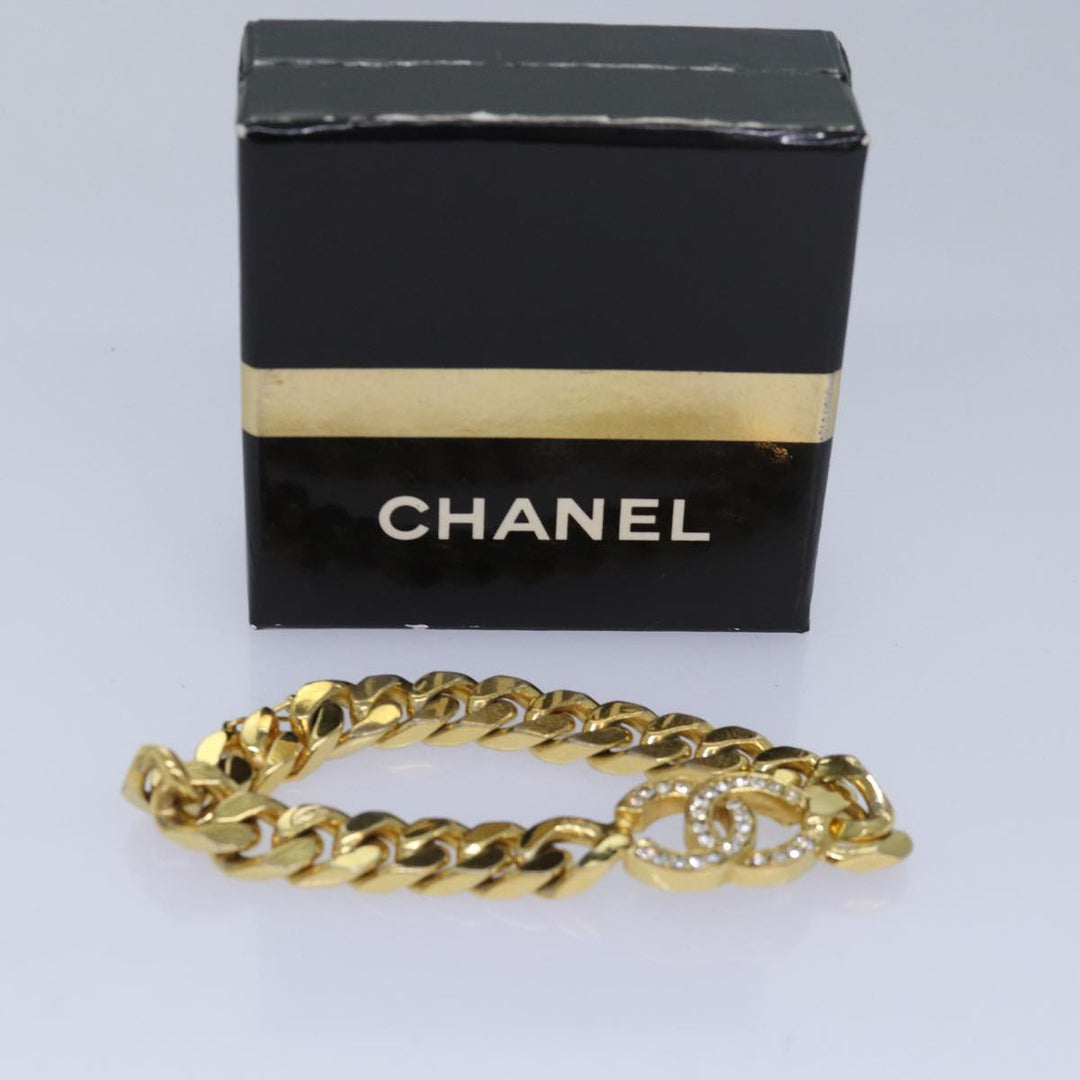 Top Quality Chanel COCO Mark Chain Bracelet metal Gold Tone CC Auth 83365