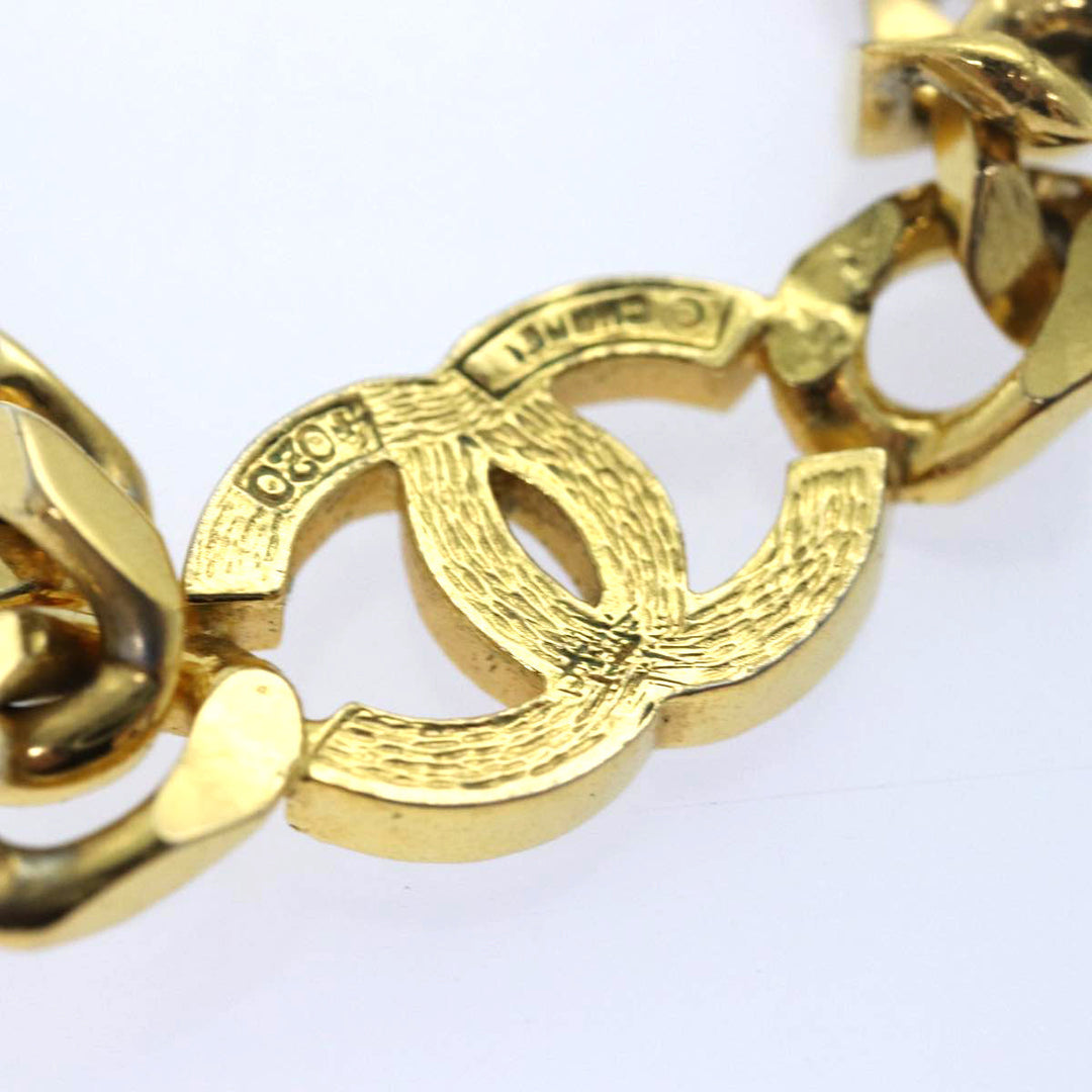 Top Quality Chanel COCO Mark Chain Bracelet metal Gold Tone CC Auth 83365