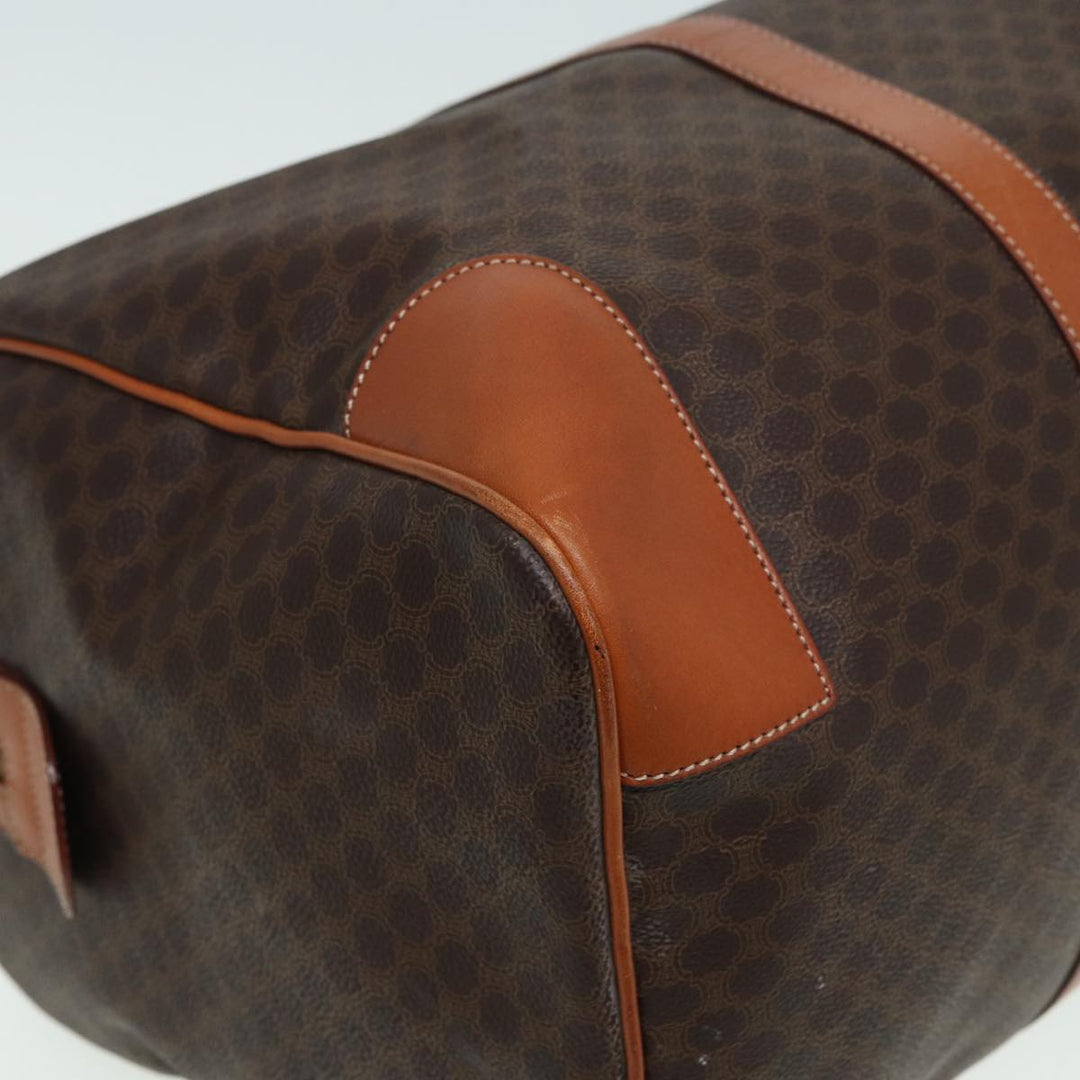 Celine Macadam Canvas Boston Bag PVC Leather Brown  83386