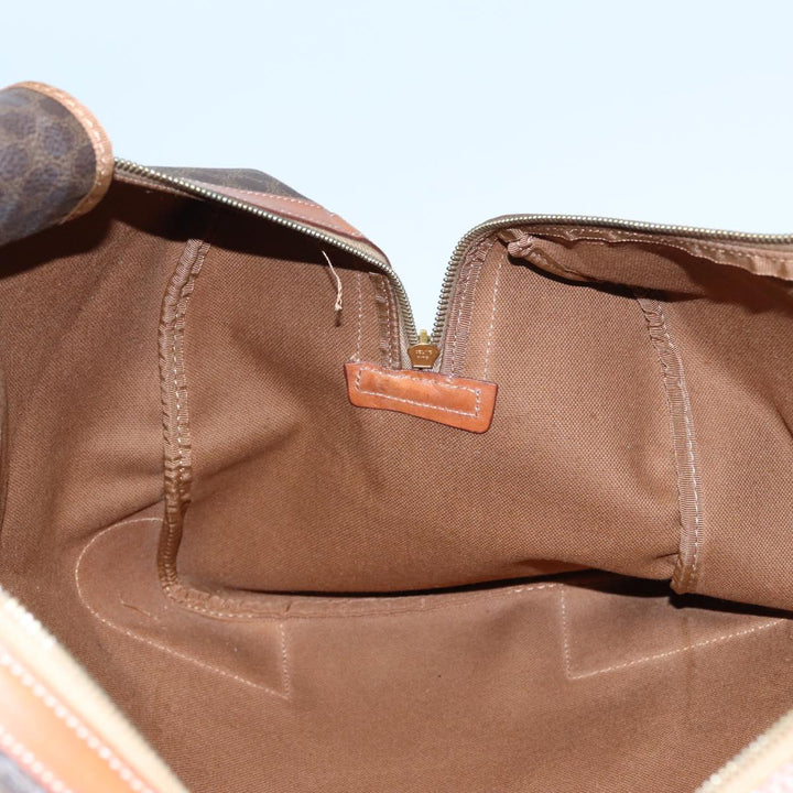Celine Macadam Canvas Boston Bag PVC Leather Brown  83386