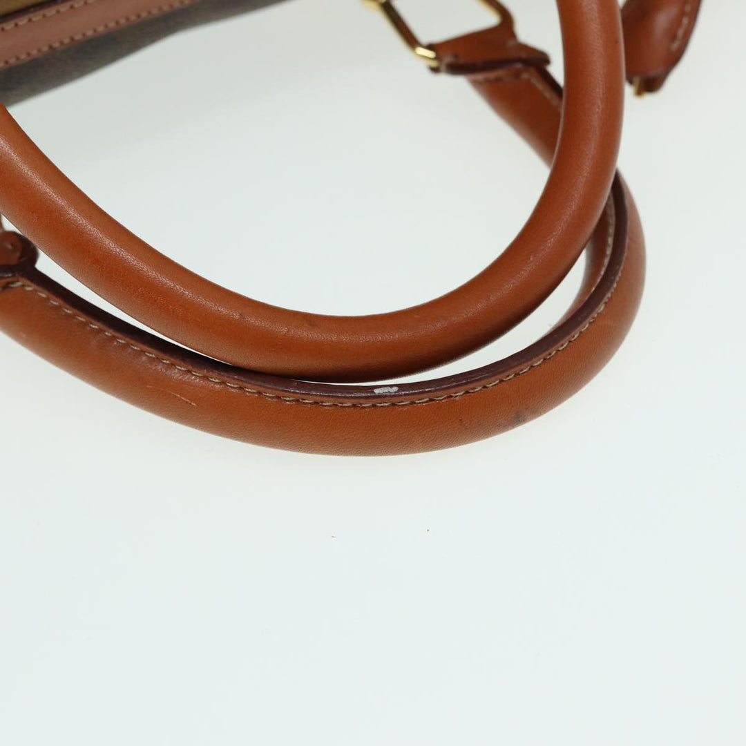 Celine Macadam Canvas Boston Bag PVC Leather Brown  83386