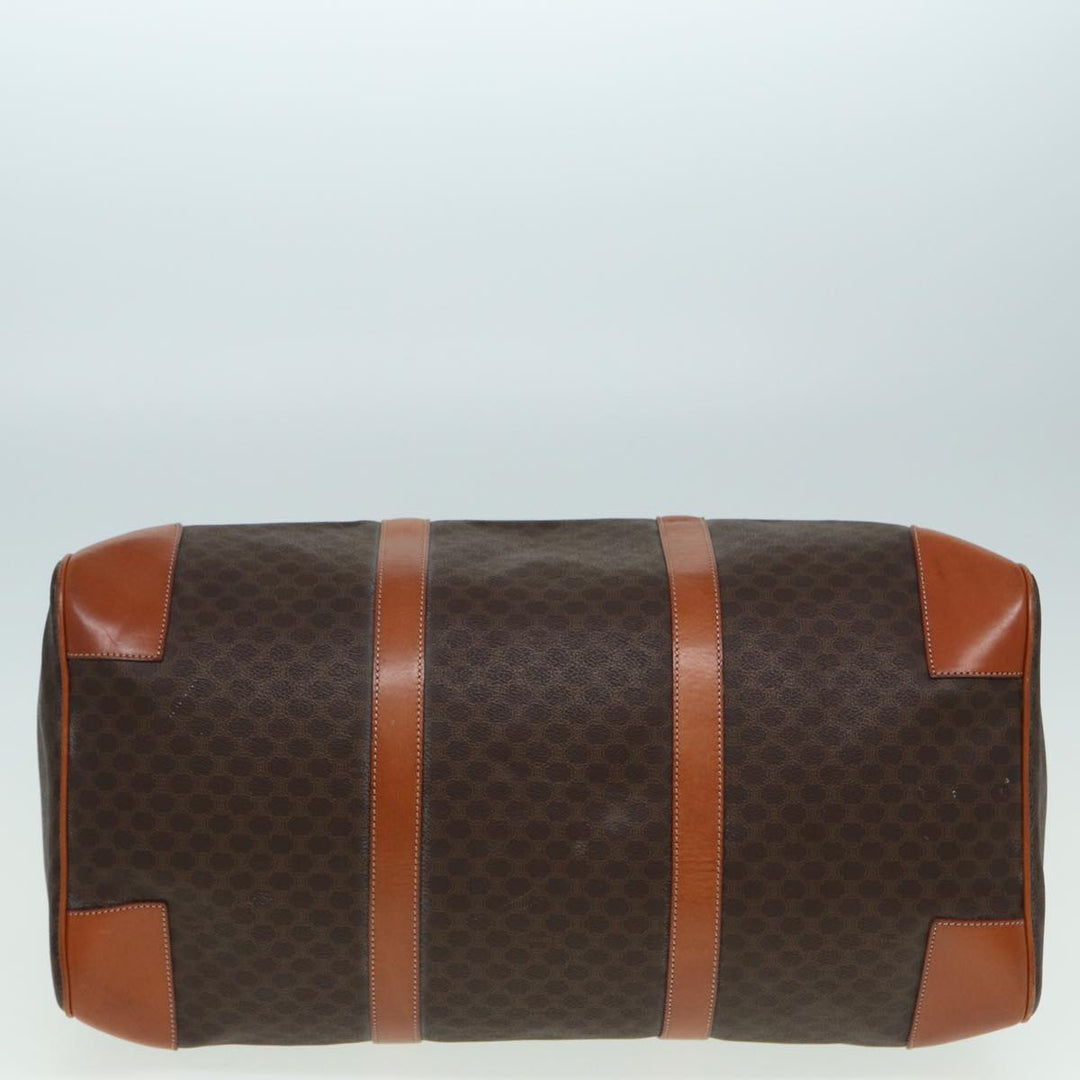 Celine Macadam Canvas Boston Bag PVC Leather Brown  83386
