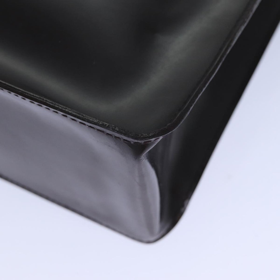 Top Quality Chanel COCO Mark Hand Bag Enamel Brown CC Auth 83416