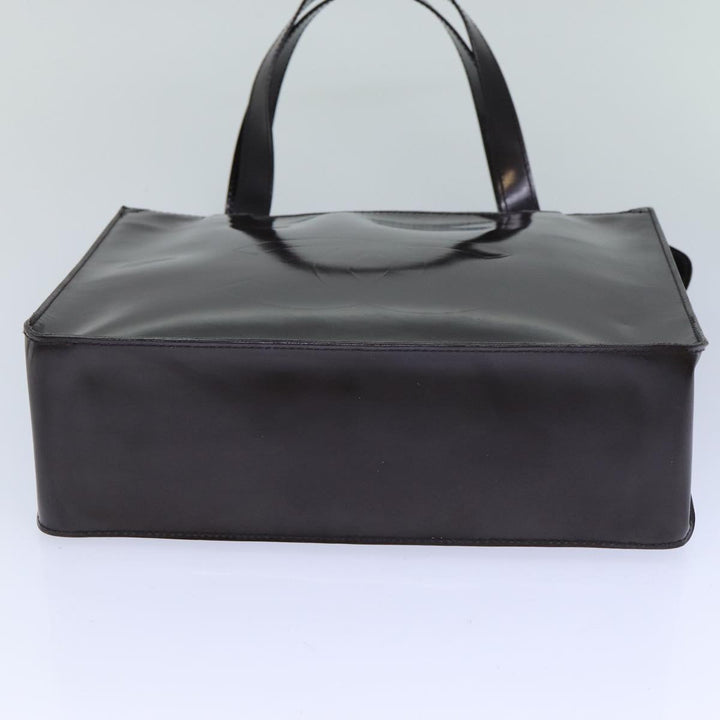 Top Quality Chanel COCO Mark Hand Bag Enamel Brown CC Auth 83416