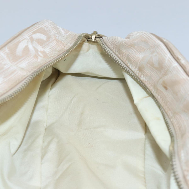 Chanel New Travel Line Hand Bag Nylon Beige CC Auth 83429