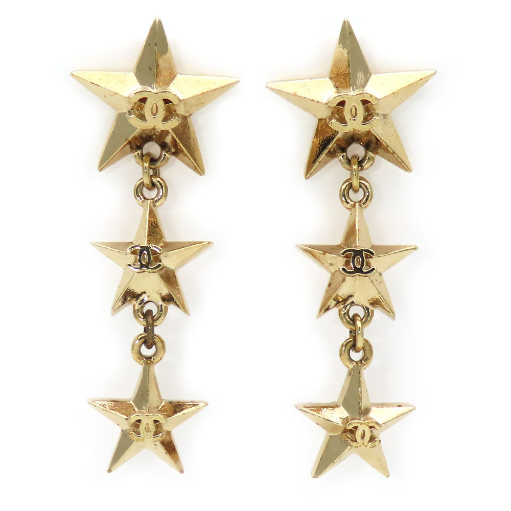 Top Quality Chanel Triple Star COCO Mark Metal Earrings