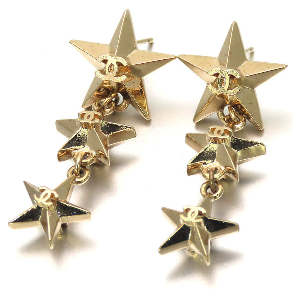 Top Quality Chanel Triple Star COCO Mark Metal Earrings