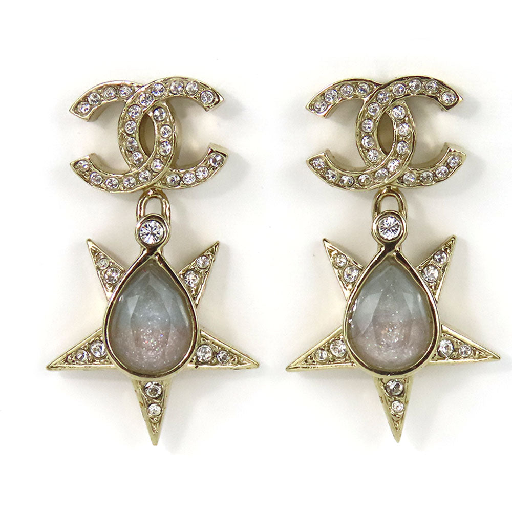 Top Quality Chanel Metal Rhinestone Coco Mark Earrings