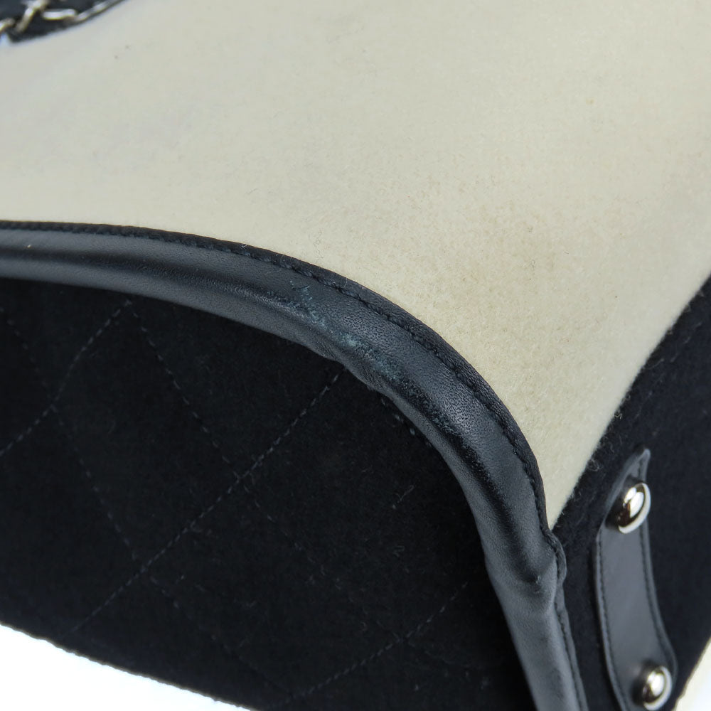 Top Quality Chanel Wool Leather Tote Bag Deauville