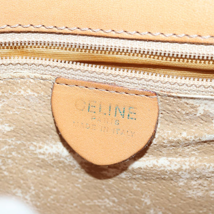 Celine Macadam Canvas Shoulder Bag PVC Leather Brown Auth 83573