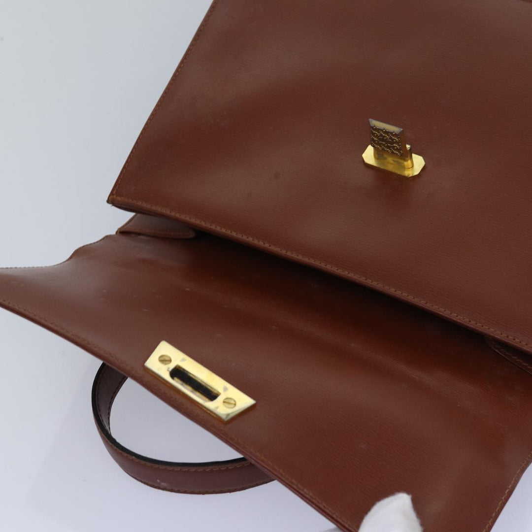 CHRISTIAN Top quality Dior Hand Bag Leather 2way Brown Auth 83574
