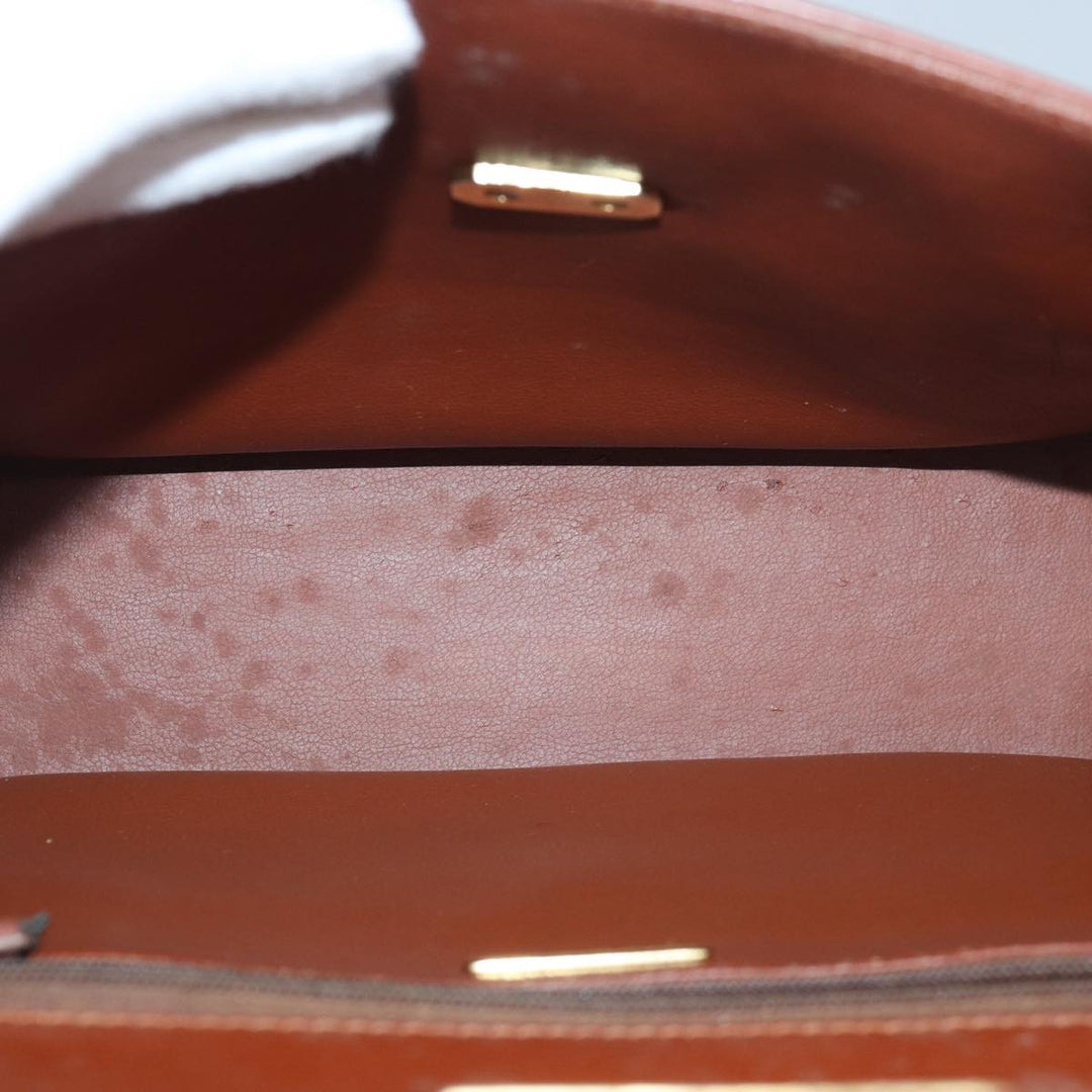 CHRISTIAN Top quality Dior Hand Bag Leather 2way Brown Auth 83574