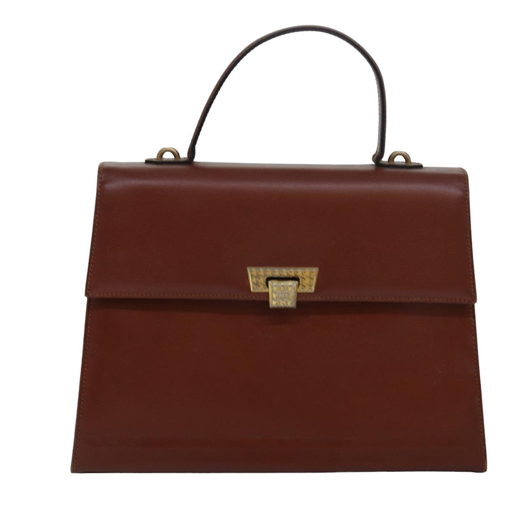 CHRISTIAN Top quality Dior Hand Bag Leather 2way Brown Auth 83574