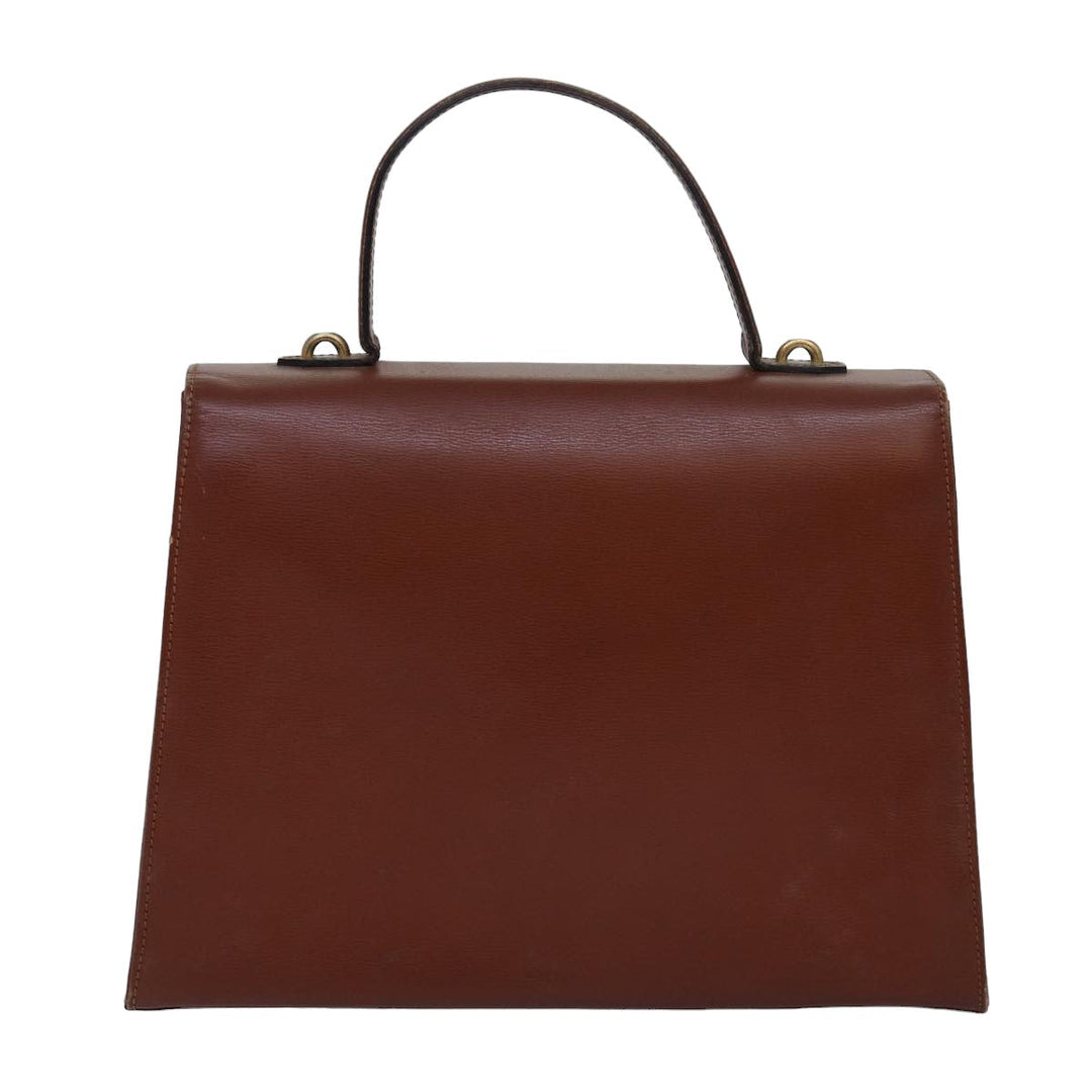 CHRISTIAN Top quality Dior Hand Bag Leather 2way Brown Auth 83574