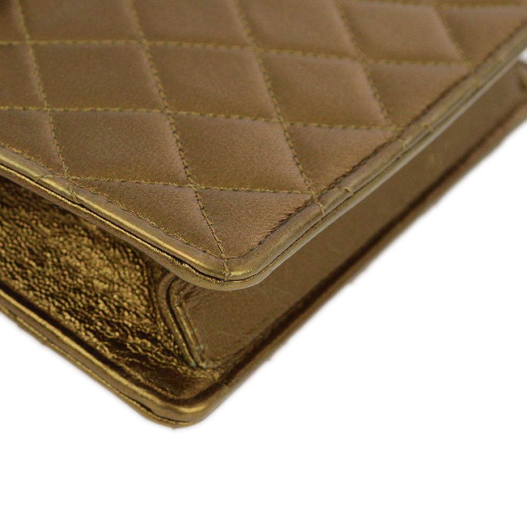 Top Quality Chanel Bronze Lambskin Straight Flap Chain Shoulder Bag