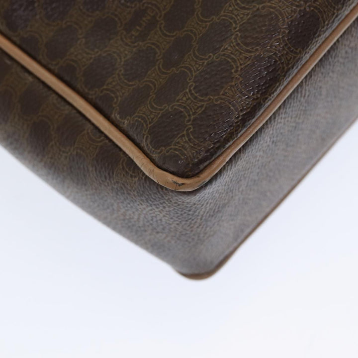 Celine Macadam Canvas Hand Bag PVC Leather Brown Auth 83673