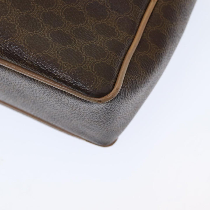 Celine Macadam Canvas Hand Bag PVC Leather Brown Auth 83673