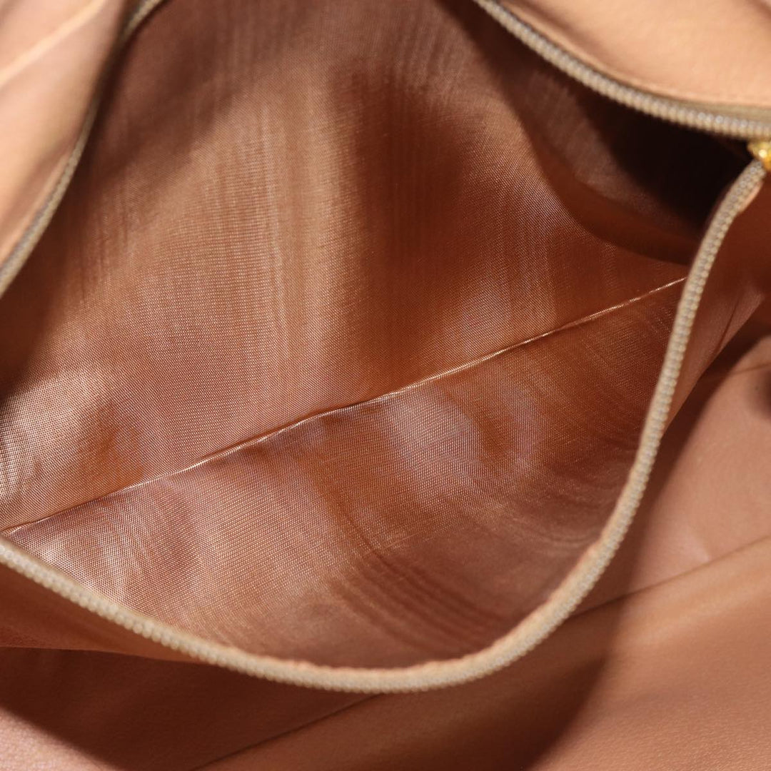 Celine Macadam Canvas Hand Bag PVC Leather Brown Auth 83673