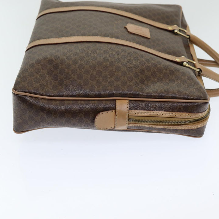 Celine Macadam Canvas Hand Bag PVC Leather Brown Auth 83673